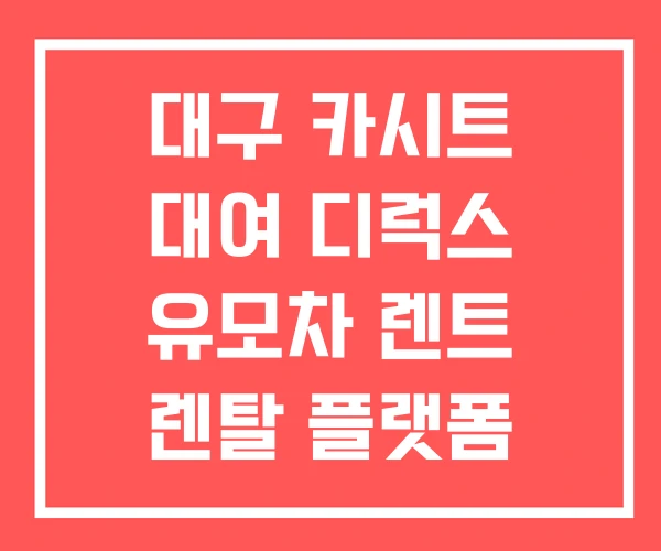 대구 카시트 대여 디럭스 유모차 렌트 렌탈 플랫폼