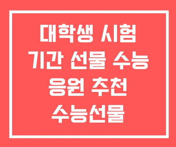 대학생 시험 기간 선물 수능 응원 추천 수능선물