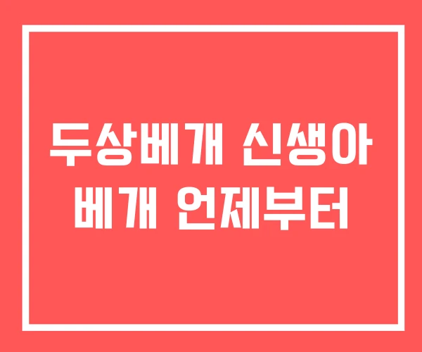 두상베개 신생아 베개 언제부터