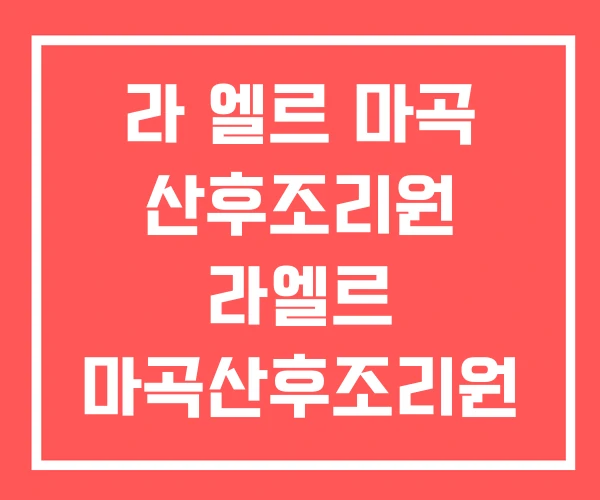 라 엘르 마곡 산후조리원 라엘르 마곡산후조리원