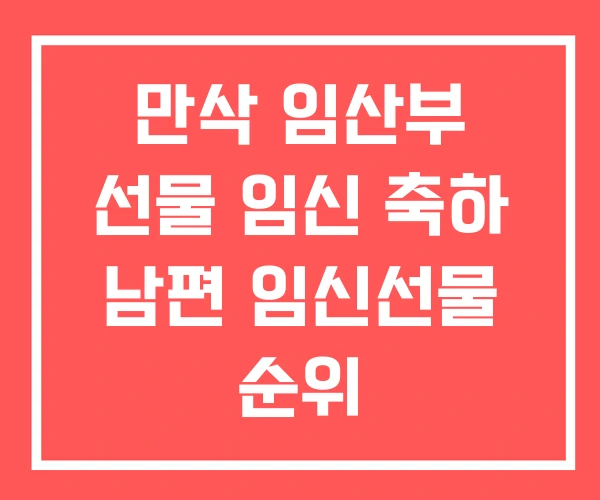 만삭 임산부 선물 임신 축하 남편 임신선물 순위