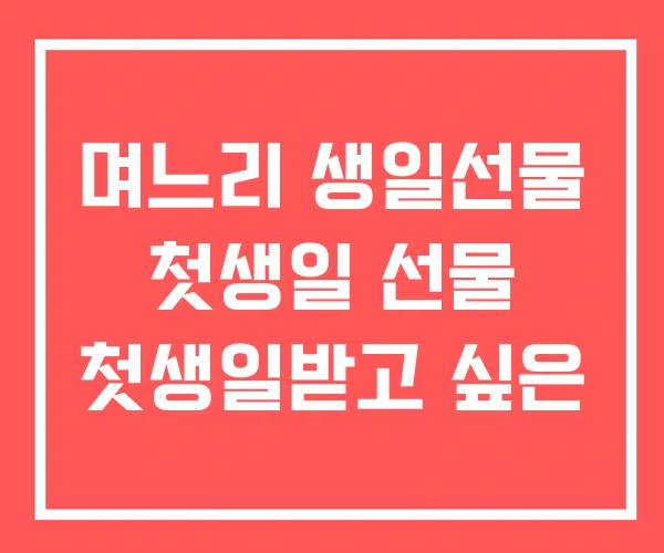 며느리 생일선물 첫생일 선물 첫생일받고 싶은