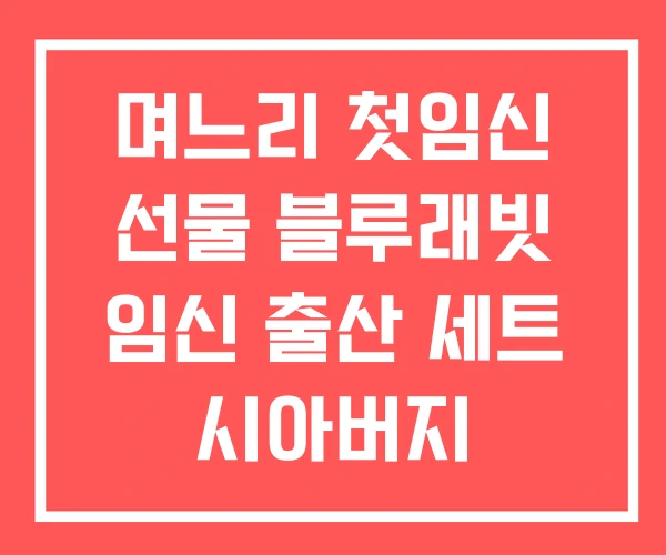 며느리 첫임신 선물 블루래빗 임신 출산 세트 시아버지 며느리 첫임신 선물 블루래빗 임신 출산 세트 시아버지