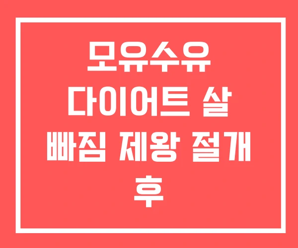 모유수유 다이어트 살 빠짐 제왕 절개 후