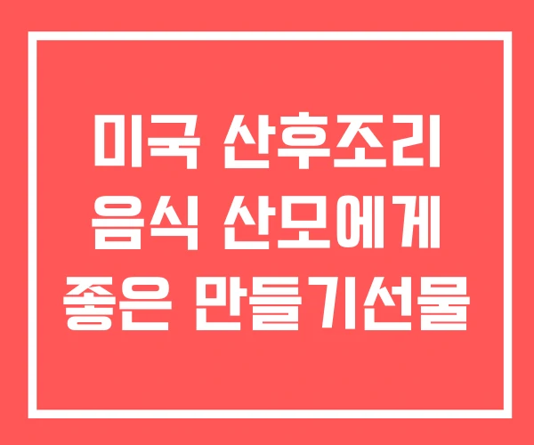 미국 산후조리 음식 산모에게 좋은 만들기선물 미국 산후조리 음식 산모에게 좋은 만들기선물