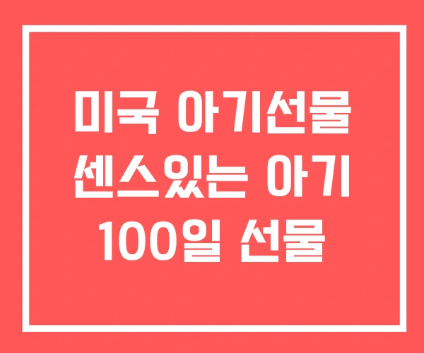 미국 아기선물 센스있는 아기 100일 선물