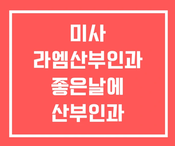 미사 라엠산부인과 좋은날에 산부인과 미사라엠산부인과의원