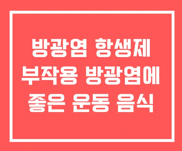 방광염 항생제 부작용 방광염에 좋은 운동 음식