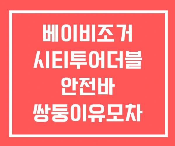 베이비조거 시티투어더블 안전바 쌍둥이유모차