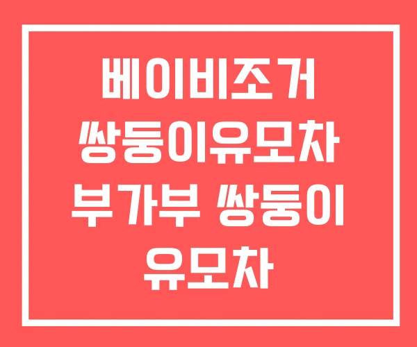 베이비조거 쌍둥이유모차 부가부 쌍둥이 유모차 빼그빼레고