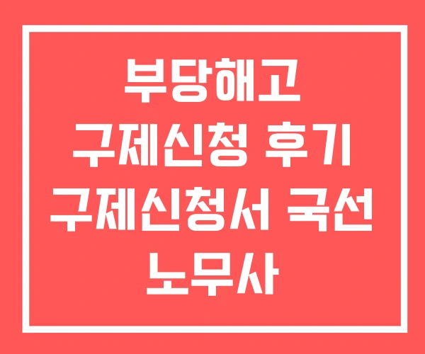 부당해고 구제신청 후기 구제신청서 국선 노무사