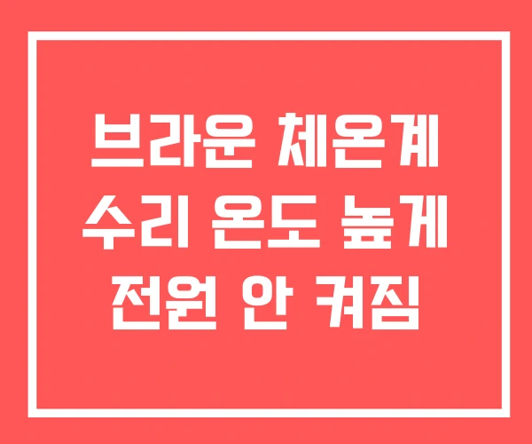브라운 체온계 수리 온도 높게 전원 안 켜짐
