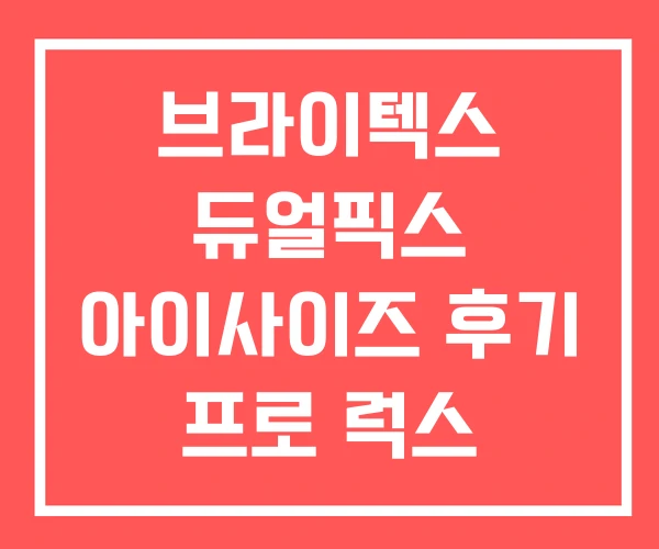 브라이텍스 듀얼픽스 아이사이즈 후기 프로 럭스