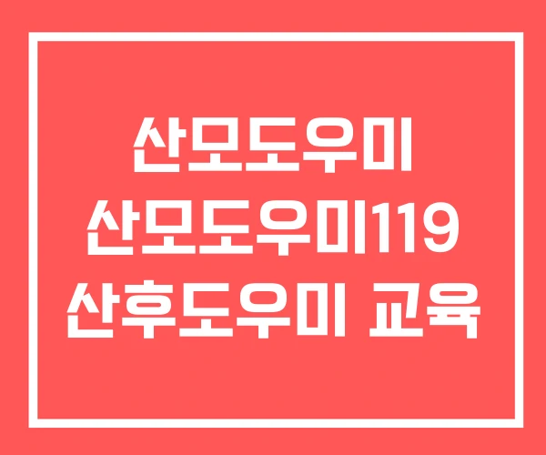 산모도우미 산모도우미119 산후도우미 교육