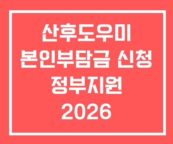 산후도우미 본인부담금 신청 정부지원 2026