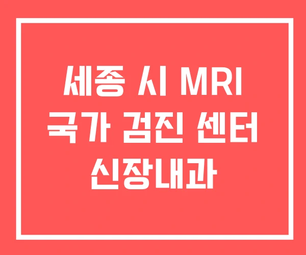 세종 시 MRI 국가 검진 센터 신장내과