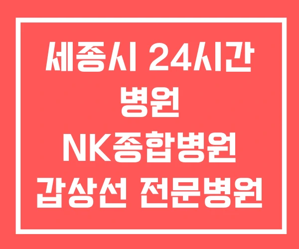 세종시 24시간 병원 NK종합병원 갑상선 전문병원
