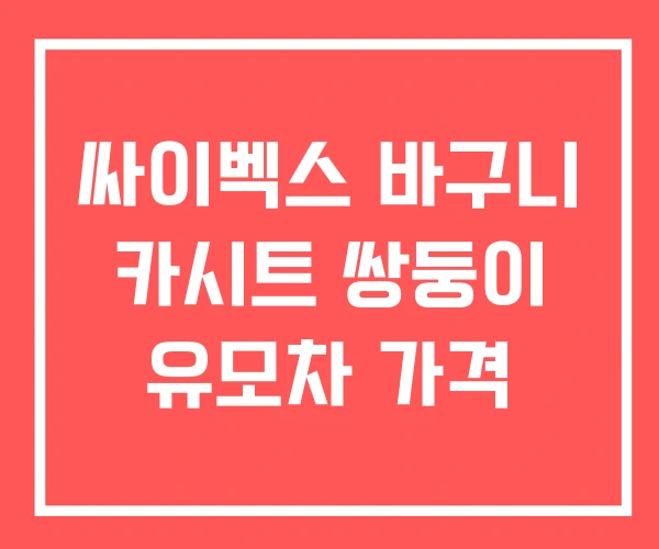 싸이벡스 바구니 카시트 쌍둥이 유모차 가격