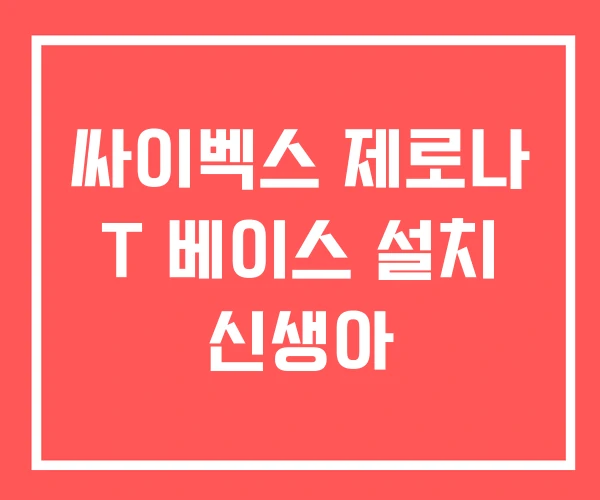 싸이벡스 제로나 T 베이스 설치 신생아 싸이벡스 제로나 T 베이스 설치 신생아