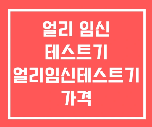 얼리 임신 테스트기 얼리임신테스트기 가격