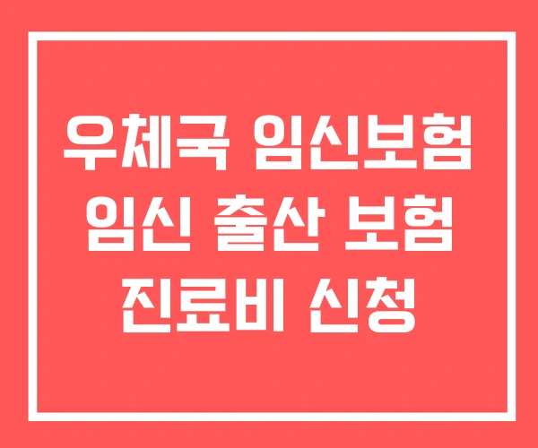 우체국 임신보험 임신 출산 보험 진료비 신청