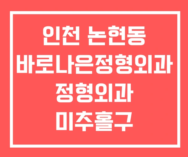 인천 논현동 바로나은정형외과 정형외과 미추홀구