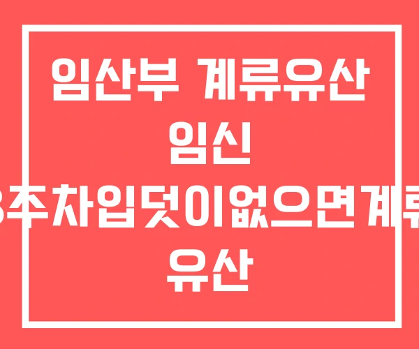 임산부 계류유산 임신 8주차입덧이없으면계류 유산