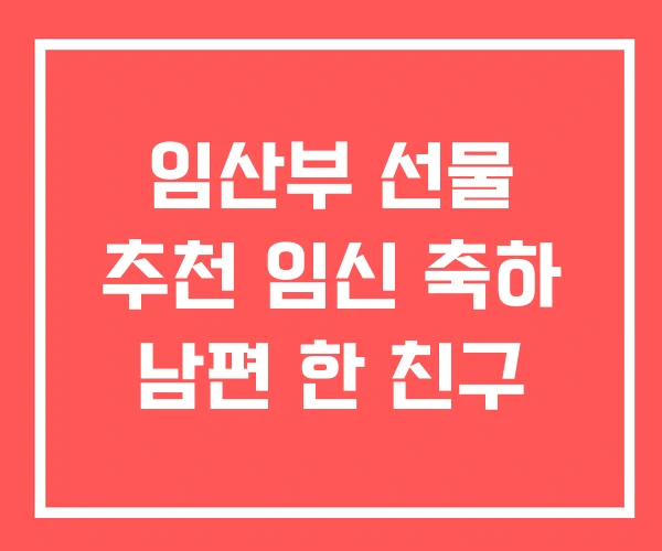 임산부 선물 추천 임신 축하 남편 한 친구