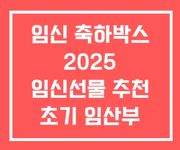 임신 축하박스 2025 임신선물 추천 초기 임산부 선물