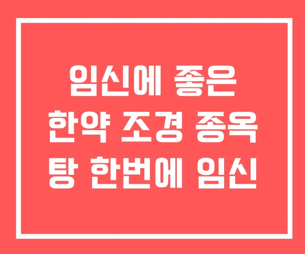 임신에 좋은 한약 조경 종옥 탕 한번에 임신 임신에 좋은 한약 조경 종옥 탕 한번에 임신