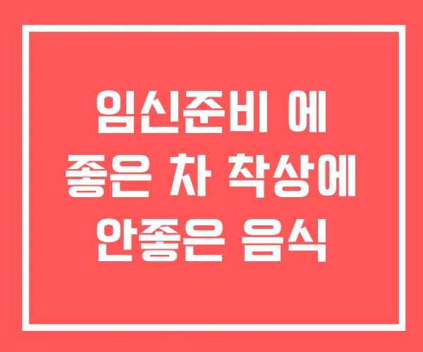 임신준비 에 좋은 차 착상에 안좋은 음식