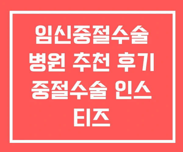 임신중절수술 병원 추천 후기 중절수술 인스 티즈