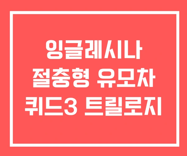 잉글레시나 절충형 유모차 퀴드3 트릴로지