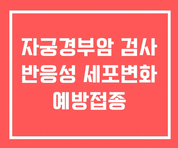 자궁경부암 검사 반응성 세포변화 예방접종