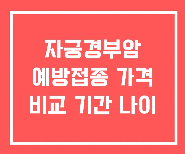 자궁경부암 예방접종 가격 비교 기간 나이 자궁경부암 예방접종 가격 비교 기간 나이