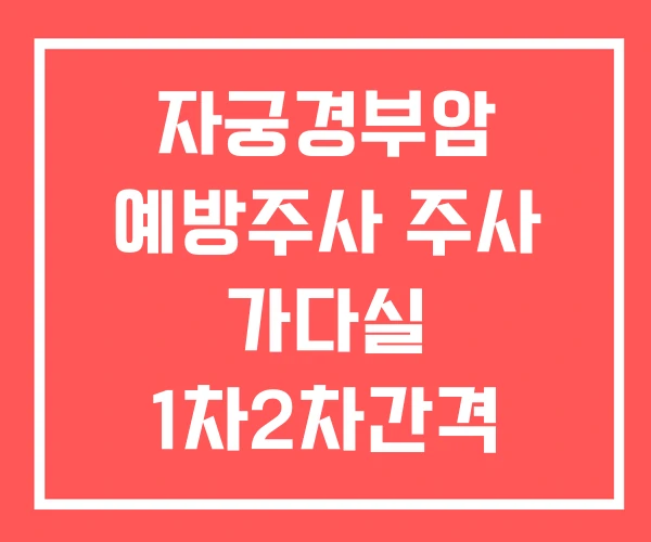 자궁경부암 예방주사 주사 가다실 1차2차간격 자궁경부암 예방주사 주사 가다실 1차2차간격