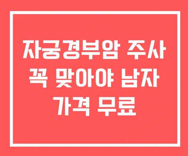 자궁경부암 주사 꼭 맞아야 남자 가격 무료