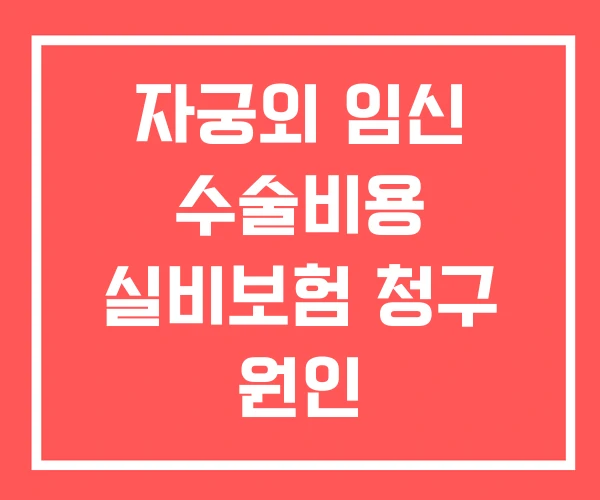 자궁외 임신 수술비용 실비보험 청구 원인