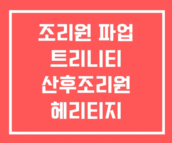 조리원 파업 트리니티 산후조리원 헤리티지