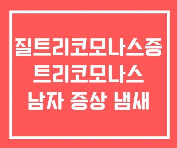 질트리코모나스증 트리코모나스 남자 증상 냄새