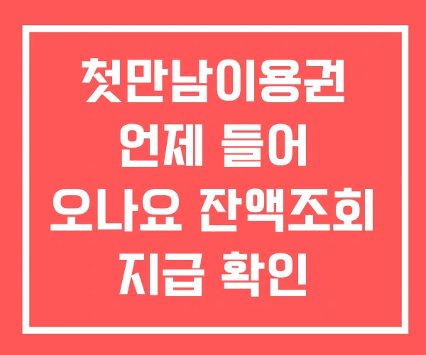 첫만남이용권 언제 들어 오나요 잔액조회 지급 확인 첫만남이용권 언제 들어 오나요 잔액조회 지급 확인