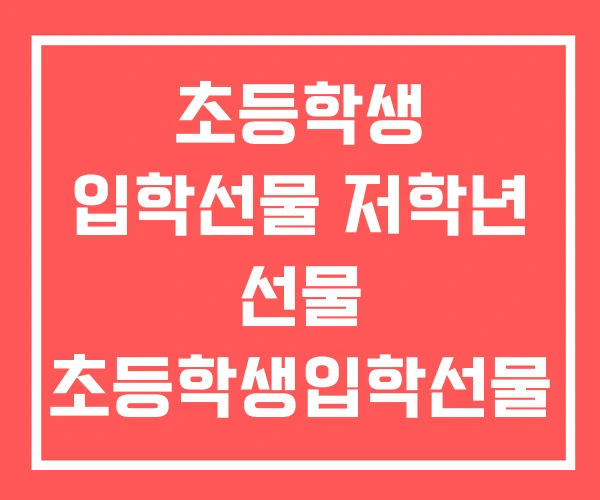 초등학생 입학선물 저학년 선물 초등학생입학선물