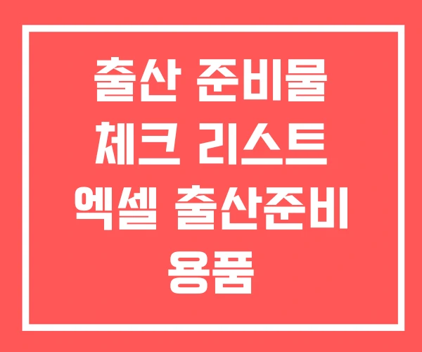 출산 준비물 체크 리스트 엑셀 출산준비 용품 출산 준비물 체크 리스트 엑셀 출산준비 용품