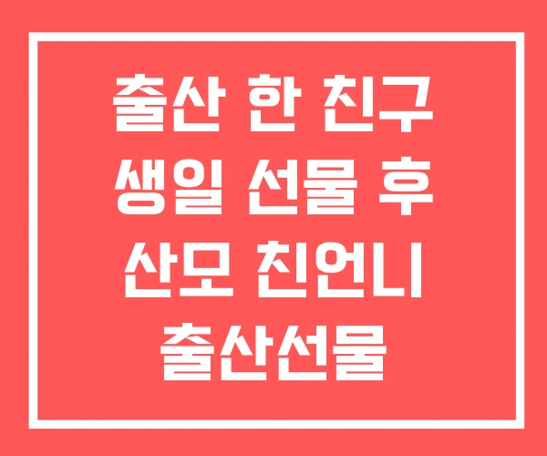 출산 한 친구 생일 선물 후 산모 친언니 출산선물