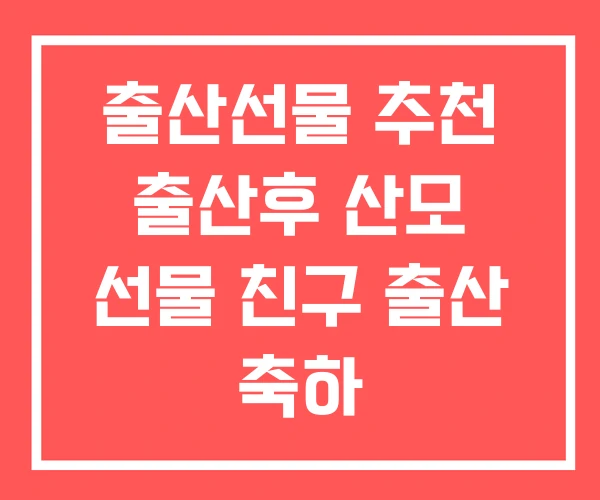 출산선물 추천 출산후 산모 선물 친구 출산 축하
