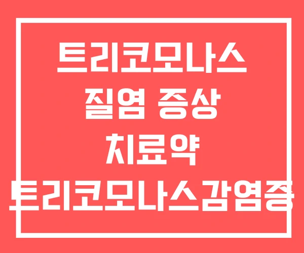 트리코모나스 질염 증상 치료약 트리코모나스감염증