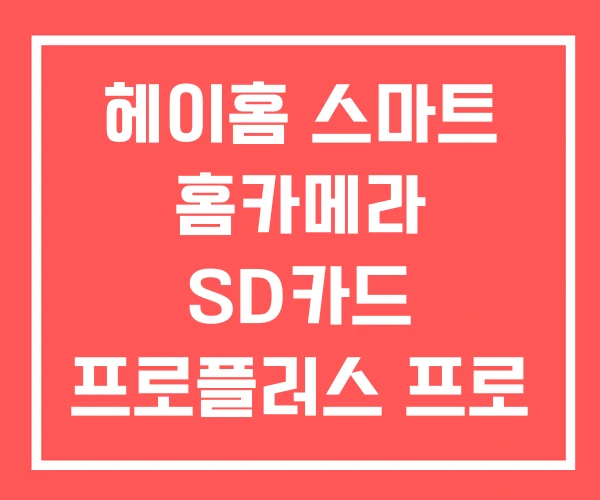 헤이홈 스마트 홈카메라 SD카드 프로플러스 프로 리셋