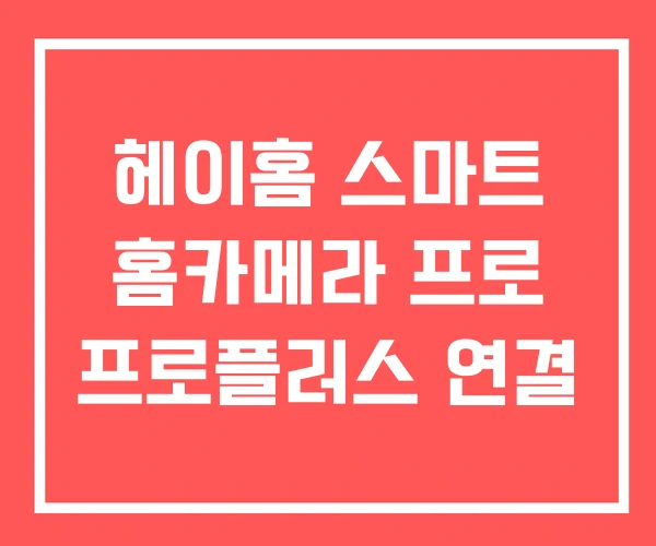 헤이홈 스마트 홈카메라 프로 프로플러스 연결